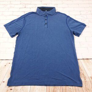 Lululemon Polo Shirt Mens Fits Size Medium Blue Golf Casual Performance